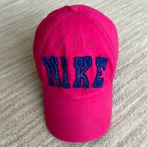 Vintage Retro Y2K NIKE Heritage86 Arch Spell Out Hat Cap Pink Women’s